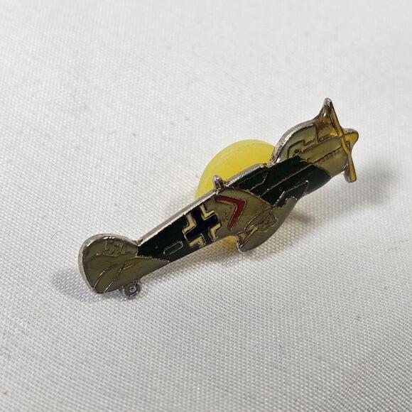 Vintage Messerschmitt BF-109 Aircraft German Military Aviation Lapel Hat Pin - Picture 2 of 5